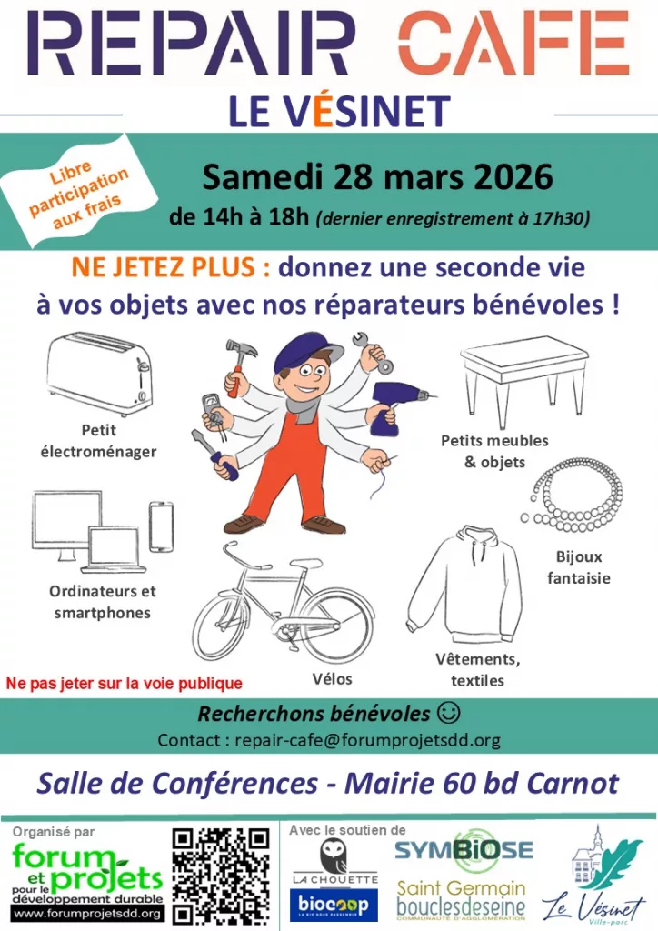 Repair Café Le Vésinet - 28 mars 2026